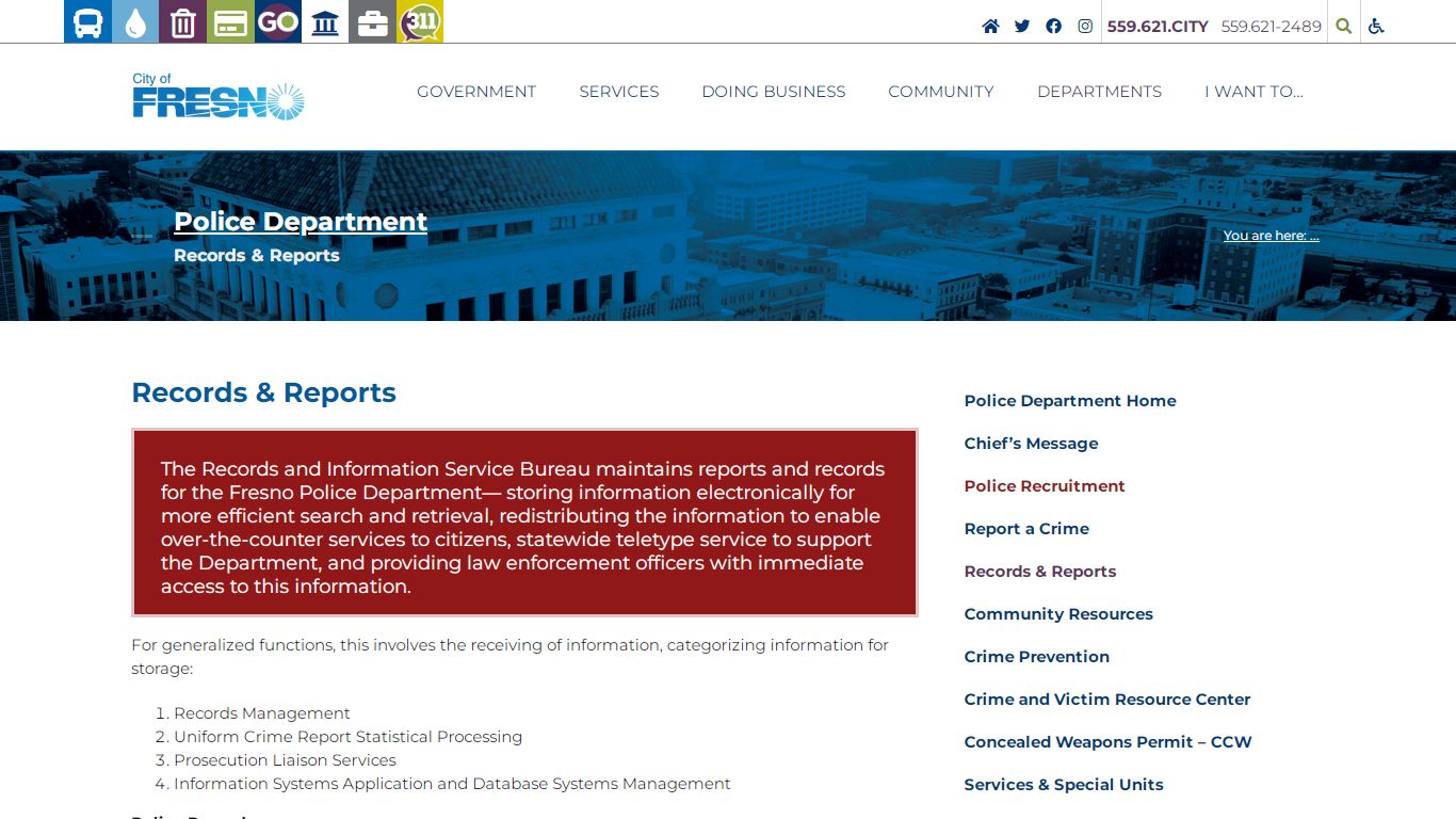 Police Department | Records & Reports - Welcome to Fresno, CA